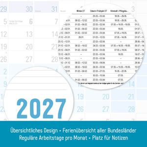 Produktbild für Plakatkalender Häfft 11438-2, Blau gefalzt, Jahr 2027
