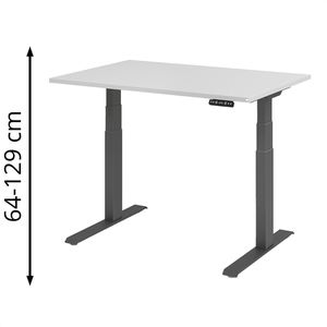 Produktbild für Schreibtisch Hammerbacher XDKB 12, lichtgrau / graphit