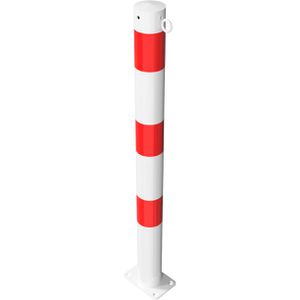 Produktbild für Absperrpfosten Schake 476PB/1, 1 Öse, rot/weiß, aus Metall