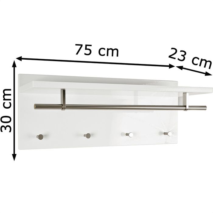 HakuMöbel Wandgarderobe Pablo 3, 42317, Holz, mit