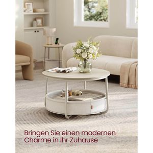 Produktbild für Couchtisch Vasagle LCT244W10, aus Holz / Metall, weiß