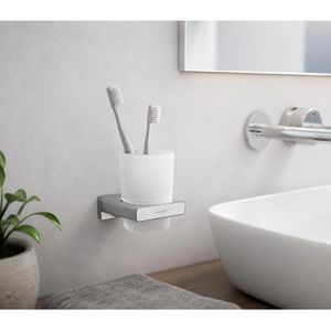 Produktbild für Zahnputzbecher hansgrohe AddStoris 41749000, satiniertes Glas