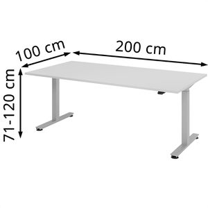 Produktbild für Schreibtisch Hammerbacher XMST 2E, lichtgrau / silber