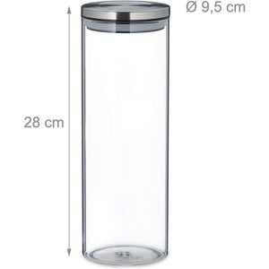 Produktbild für Vorratsglas Relaxdays 10028001 mit Edelstahldeckel