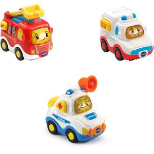 vtech 242104 Fahrzeug Tut Tut Baby Flitzer Einsatzfahrzeuge, mit 3 Fahrzeugen, Licht und Sound