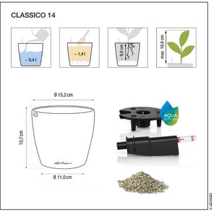 Produktbild für Übertopf Lechuza CLASSICO Color 14, sandbraun, Ø 15 x 14 cm