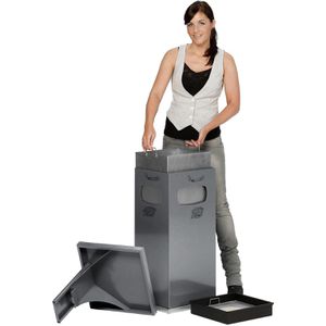 Produktbild für Aschenbecher VAR B32, 12194, antik-silber, Outdoor, mit Dach
