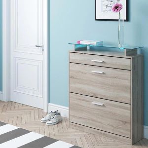 Produktbild für Schuhschrank Vicco Alex, sonoma eiche, mit LED-Beleuchtung