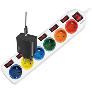 Produktbild für Steckdosenleiste LogiLink LPS259, mit 1,5m Kabel