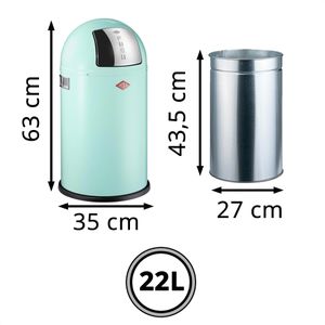 Produktbild für Mülleimer Wesco Pushboy Junior, mint