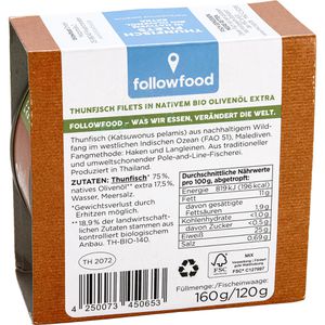 Produktbild für Fischkonserve followfood Thunfisch-Filets