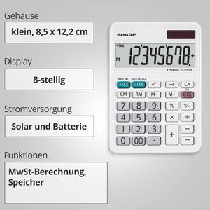 Produktbild für Taschenrechner Sharp EL 310W, Elsi Mate