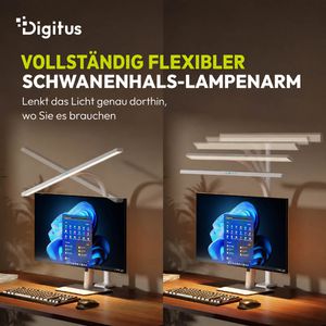 Produktbild für Schreibtischlampe Digitus DA-90493, weiß, LED, dimmbar