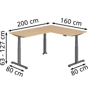 Produktbild für Schreibtisch Hammerbacher XDSMW, eiche / graphit