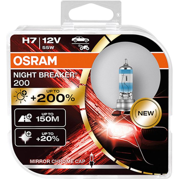 Osram Auto-Lampe Night Breaker 200 64210NB200-HCB, H7, 12V,  Scheinwerferlampe, 2 Stück – Böttcher AG