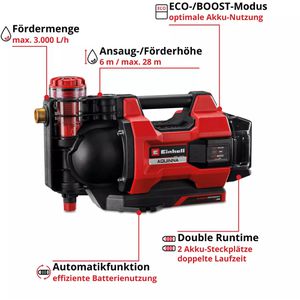Produktbild für Gartenpumpe Einhell AQUINNA 18/30 F LED AUTOMATIC, Akku