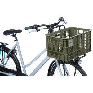 Produktbild für Fahrradkorb Basil Fahrradkiste L, moosgrün, Kunststoff, 40 l