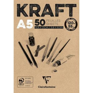 Kraftpapier Clairefontaine 975814C, braun, A5
