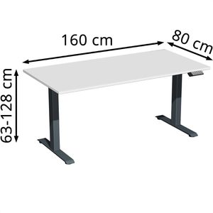 Produktbild für Schreibtisch Geramöbel Elevate Plus, lichtgrau / anthrazit