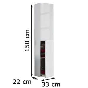 Produktbild für Bad-Hängeschrank VCM Lendas 915174, hochglanz weiß