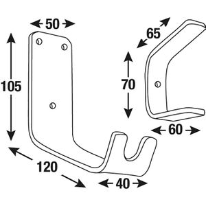Produktbild für Fahrrad-Wandhalterung Connex DY222032, 2-teilig