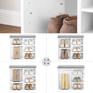Produktbild für Schuhbank Vasagle LHS10WT, weiß, aus Holz