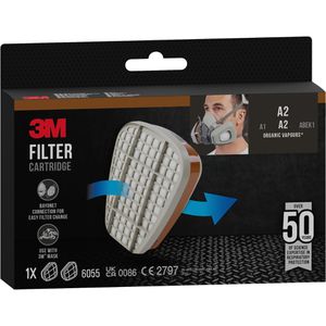 Produktbild für Atemschutzfilter 3M Filterpatrone, 6055