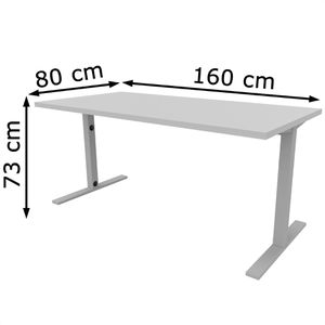 Produktbild für Schreibtisch Quadrifoglio Idea+ Tube, grau / silber