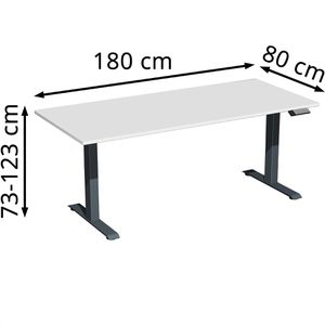 Produktbild für Schreibtisch Geramöbel Elevate Basic, lichtgrau / anthrazit