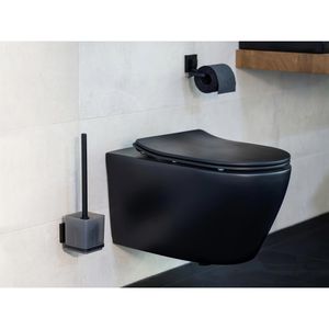 Produktbild für Toilettenpapierhalter Wenko Quadro, schwarz