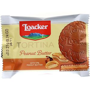 Produktbild für Waffeln Loacker Tortina Peanut Butter, Waffeltörtchen