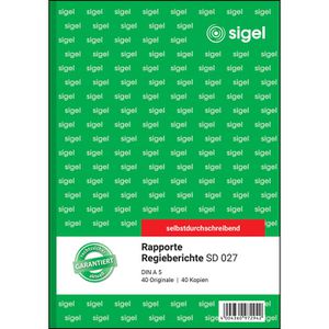 Produktbild für Rapportbuch Sigel SD027, Regiebericht, A5
