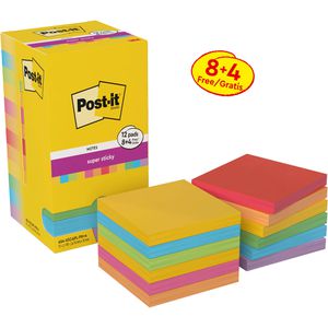 Produktbild für Haftnotizen Post-it Super Sticky Carnival und Playful, bunt