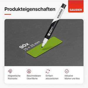 Produktbild für Magnetschilder Gauder ME-75x25, grün