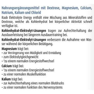 Produktbild für Elektrolyte Raab-Vitalfood Energy, Pulver