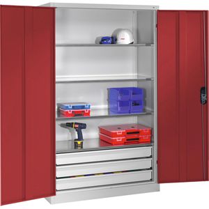 Produktbild für Werkzeugschrank CP-Möbel 8931-503, aus Metall, grau / rot
