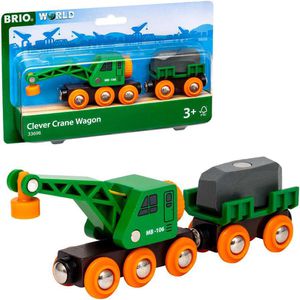 Spielzeugeisenbahn BRIO 33698 Grüner Kranwagen