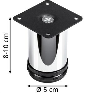 Produktbild für Möbelfuß SO-TECH JIMMY, 118142, chrom, Metall