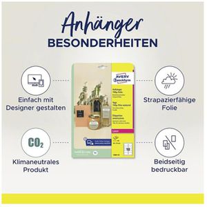 Produktbild für Hängeetiketten Zweckform T3002-10, 90 x 50 mm
