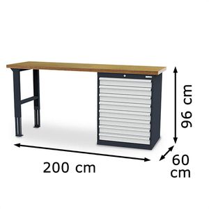Produktbild für Werkbank Simplaflex CL7H09171W206, lichtgrau