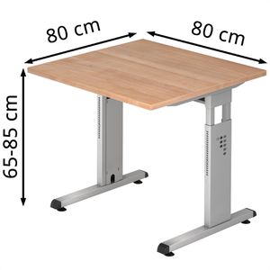 Produktbild für Schreibtisch Hammerbacher O-Serie, nussbaum / silber