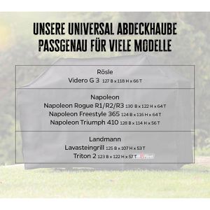 Produktbild für Grillabdeckung Grillfürst 17-081, aus Gewebematerial, schwarz