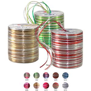 Produktbild für Geschenkband Präsent Raffia Pearl Multicolour grün