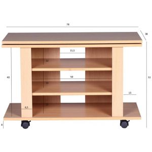 Produktbild für TV-Rack Wohnling Oregon, buche, mit Rollen