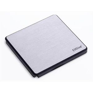 Produktbild für Einbausteckdose EVOline Square80, silber, mit 3 m Kabel