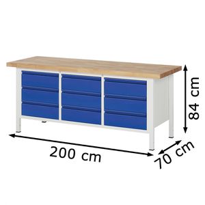Produktbild für Werkbank Rau Basic 8574-2, blau