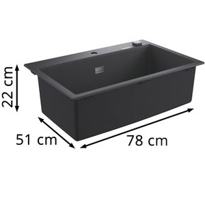 Produktbild für Spülbecken GROHE K700 Kompositspüle, Einzelbecken, schwarz