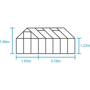 Produktbild für Gewächshaus Halls Popular 106, 6,2 m² Fläche