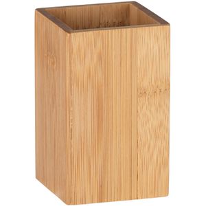 Produktbild für Zahnputzbecher Wenko Padua, braun, aus Bambus