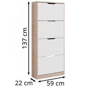 Produktbild für Schuhschrank Vicco Luca, sonoma eiche / weiß